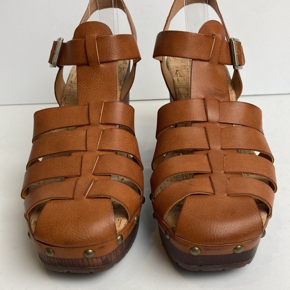 Korks Whitney Platform Sandals Sz 10 Fisherman Studded Heeled Boho Vacation - Picture 9 of 16